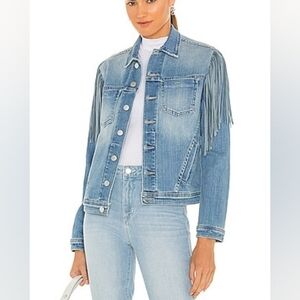 L'Agence "Celine" Fringe Denim Jacket